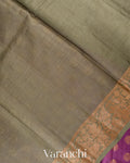 Rich Royal Purple Pure Tussar Silk Saree