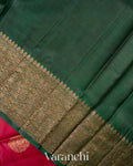 Raspberry Red Pure Tussar Silk Saree