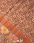Bronze Digital Printed Pure Tussar Tissue Silk Saree