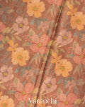 Bronze Digital Printed Pure Tussar Tissue Silk Saree