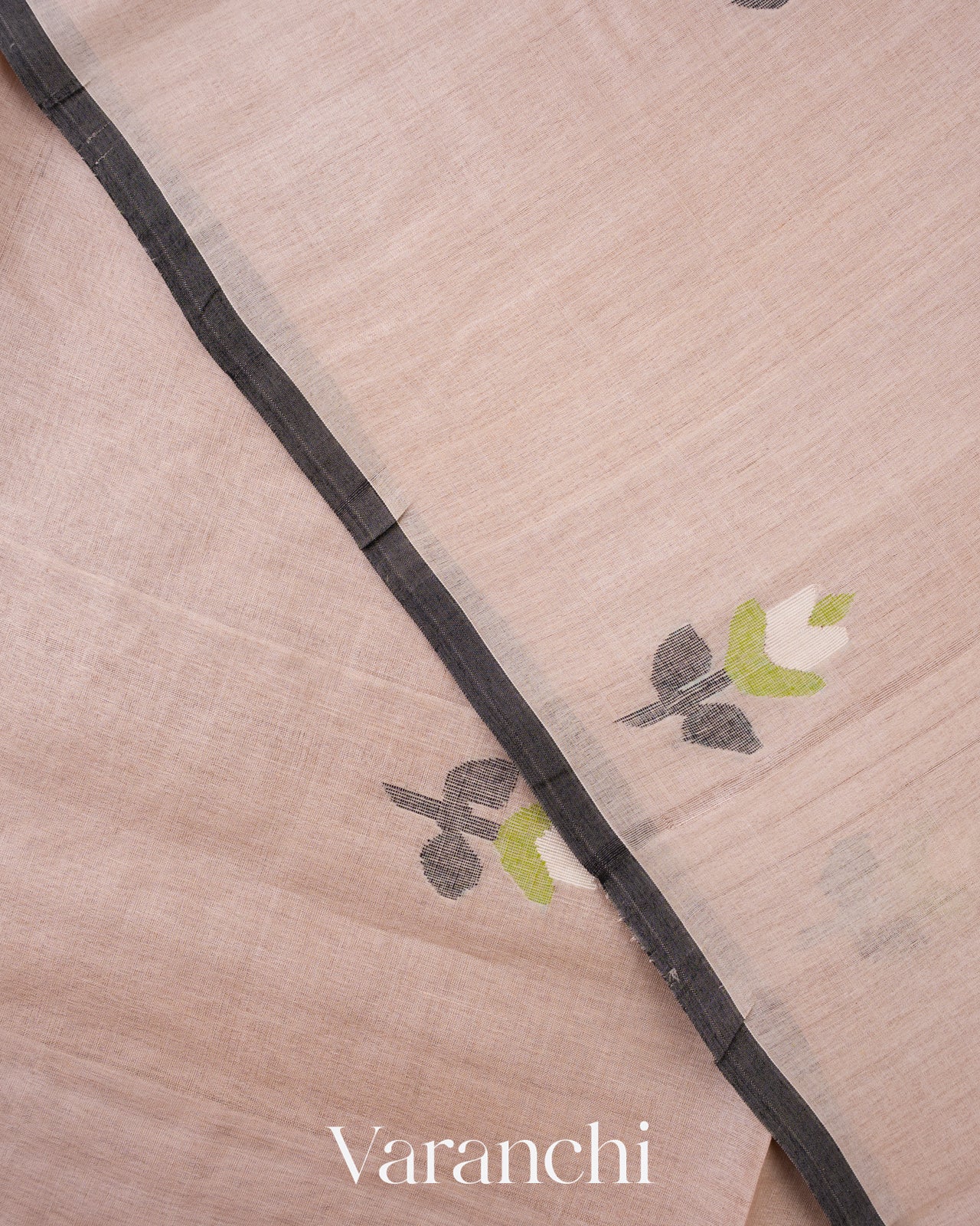 Ivory Jamdani Pure Tussar Silk Handloom Saree 