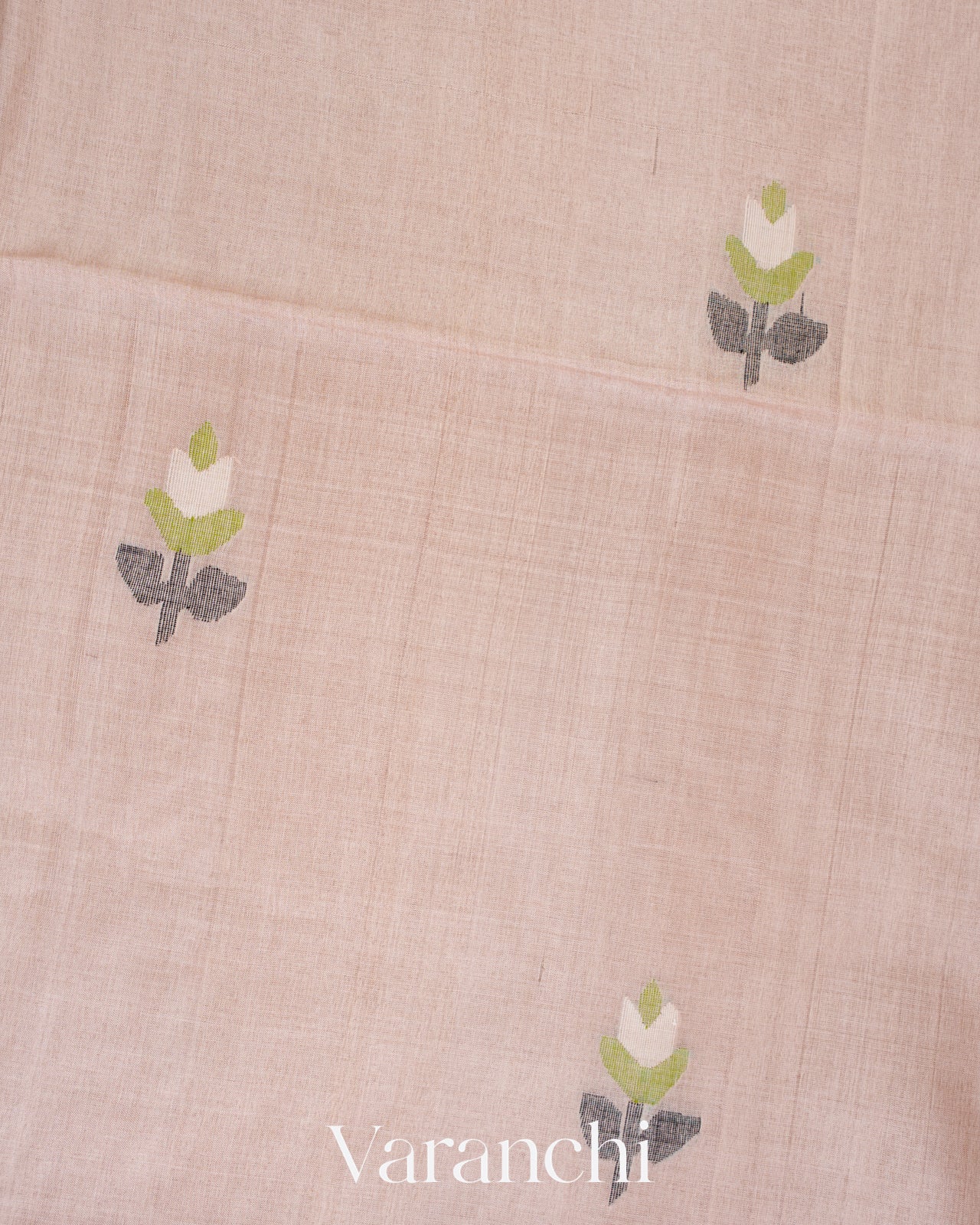 Ivory Jamdani Pure Tussar Silk Handloom Saree 