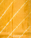 Yellow Mirror Hand-Embroidered Pure Tussar Silk Handloom Saree