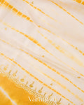 Yellow Mirror Hand-Embroidered Pure Tussar Silk Handloom Saree