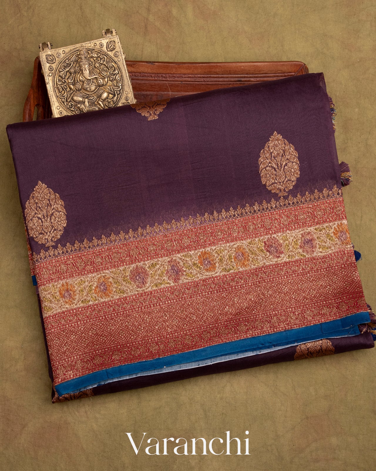 Wine Pure Kora Silk Handloom Saree