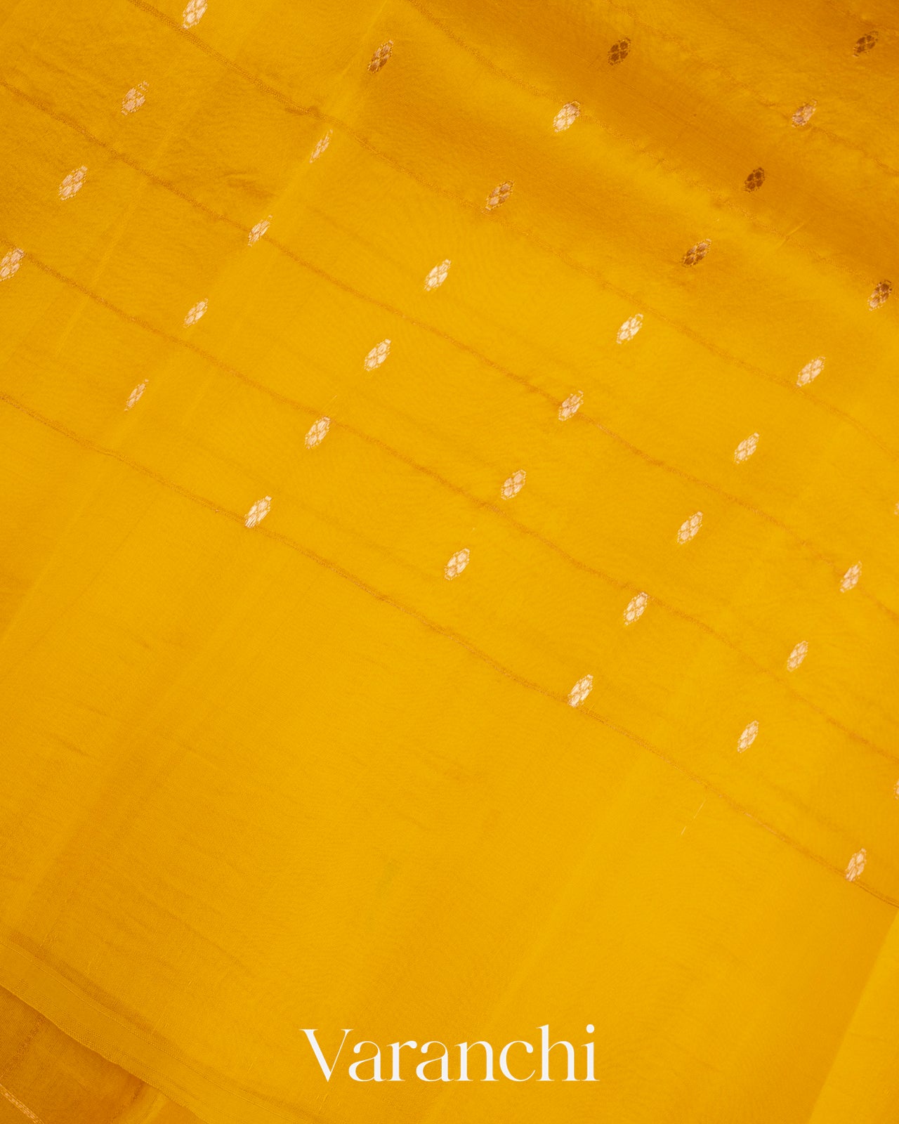 Yellow Checks Pure Kora Silk Handloom Saree