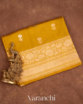 Mustard Yellow Raw Mango Silk Handloom Saree