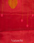 Rusty Red Tulip Jamdani Pure Silk Linen Handloom Saree
