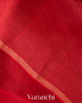 Rusty Red Tulip Jamdani Pure Silk Linen Handloom Saree