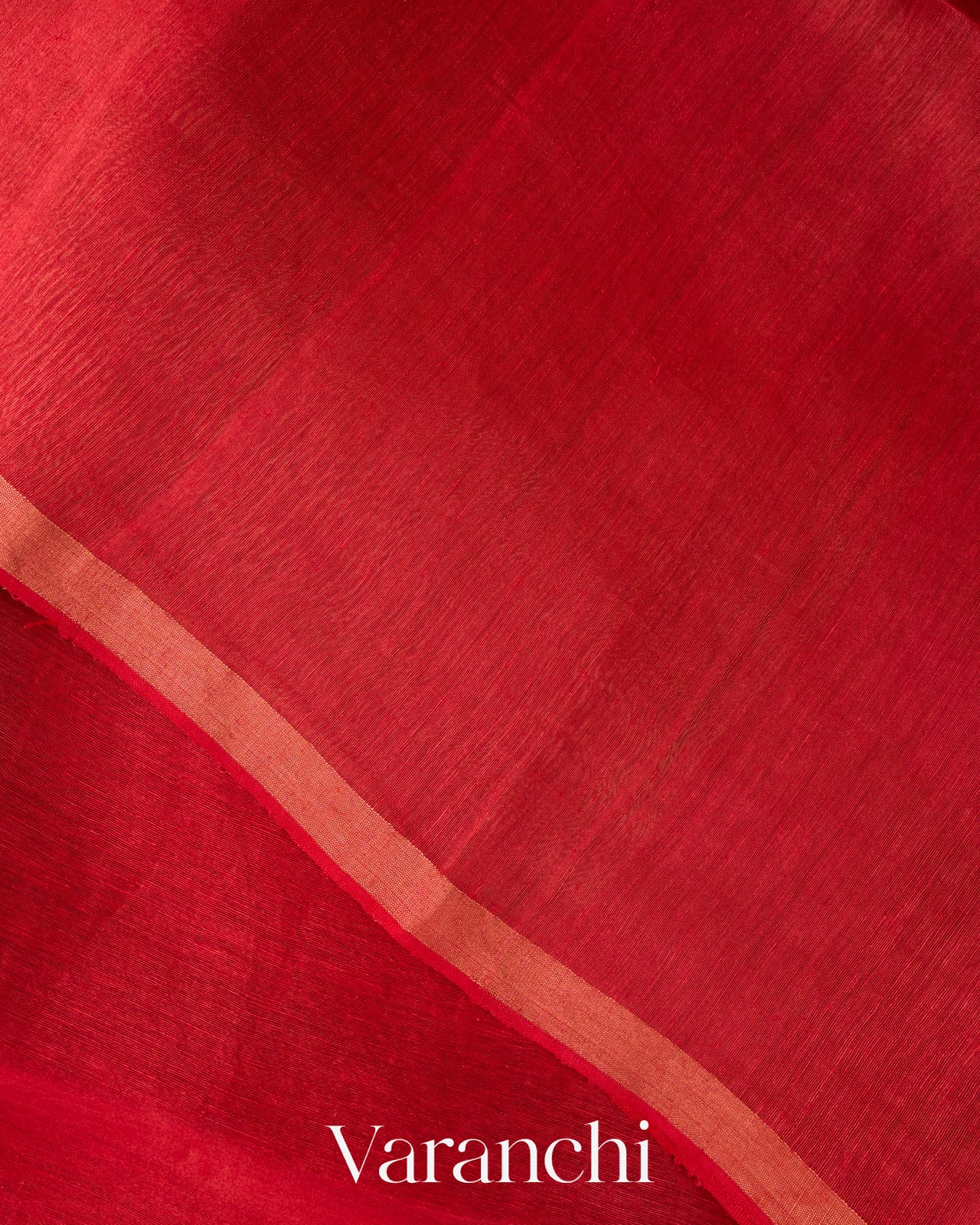 Rusty Red Tulip Jamdani Pure Silk Linen Handloom Saree