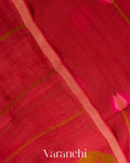 Rusty Red Tulip Jamdani Pure Silk Linen Handloom Saree