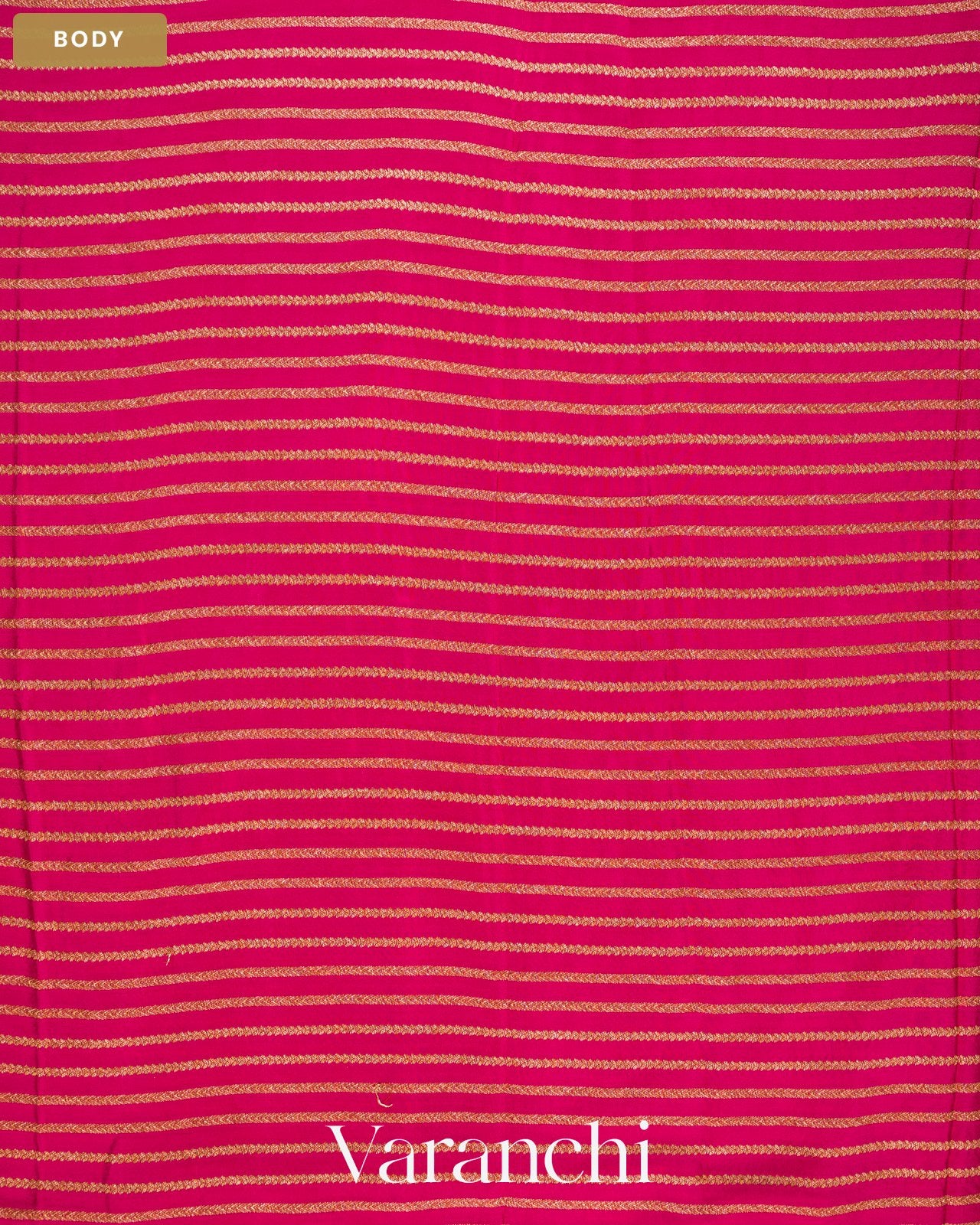 Magenta Striped Pure Crepe Silk Handloom Saree — Body