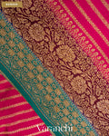 Magenta Striped Pure Crepe Silk Handloom Saree — Border