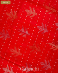 Bright Red Sequin with Jamdani Pure Matka Silk Handloom Saree — Pallu