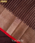 Deep Coffee Brown Pure Chanderi Silk Cotton Handloom Saree — Blouse