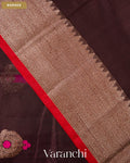 Deep Coffee Brown Pure Chanderi Silk Cotton Handloom Saree — Border
