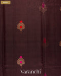 Deep Coffee Brown Pure Chanderi Silk Cotton Handloom Saree — Body