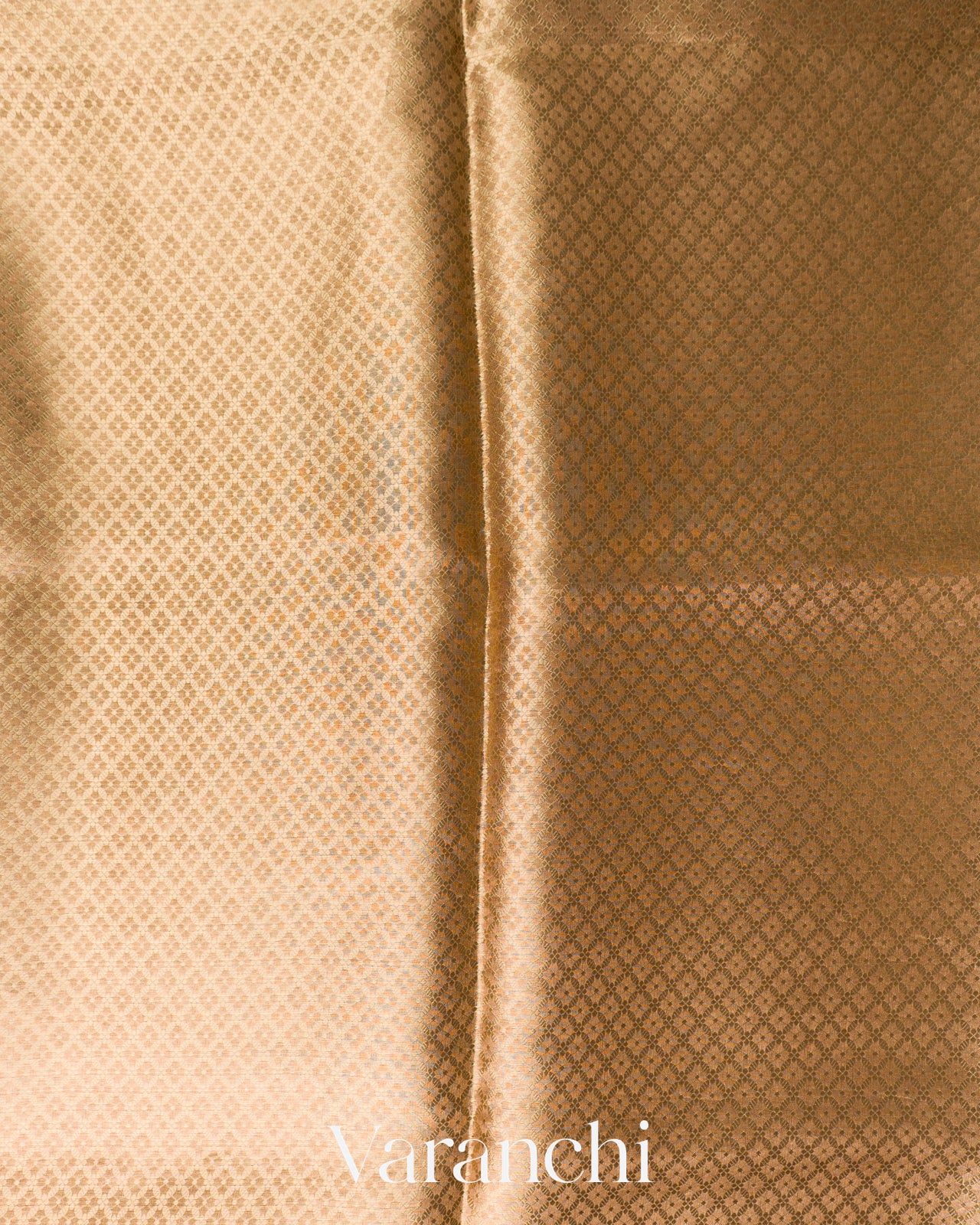 Peach Brocade Pure Kora Silk Saree