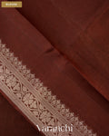Dark Chocolate Brown Pure Poona Silk Saree — Blouse
