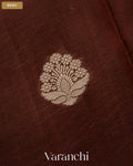 Dark Chocolate Brown Pure Poona Silk Saree — Body