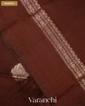 Dark Chocolate Brown Pure Poona Silk Saree — Border