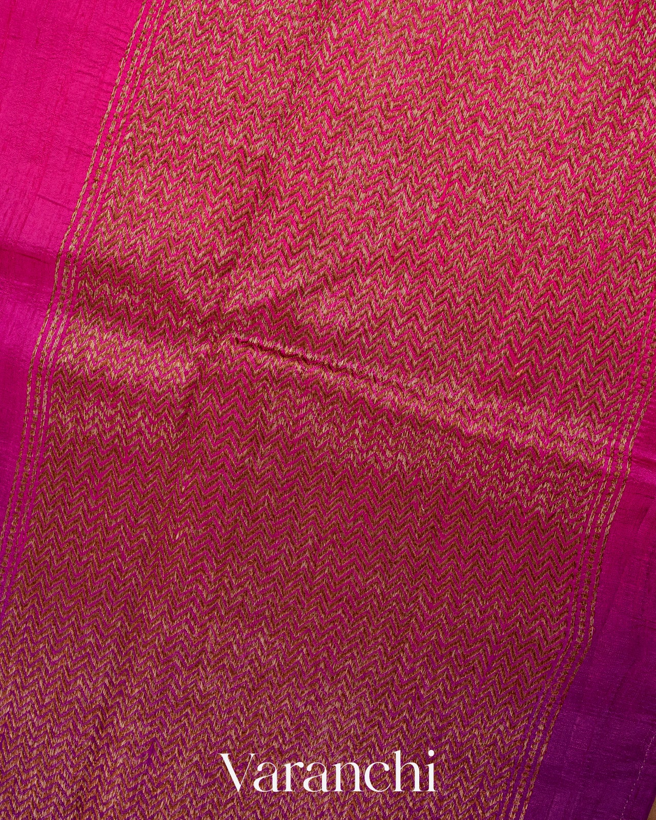 Purple and Rani Pink Ombre-Dyed Raw Silk Handloom Saree