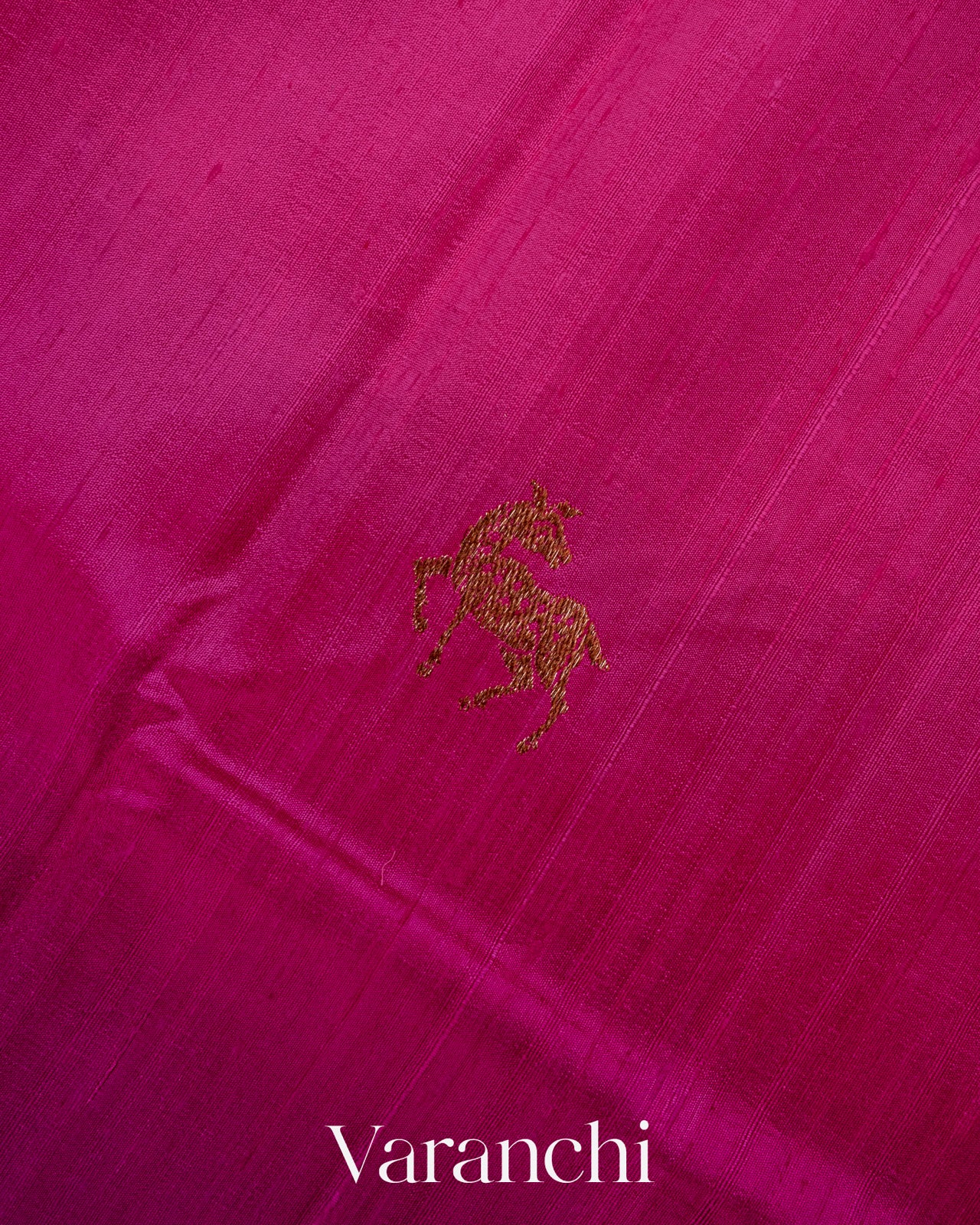 Purple and Rani Pink Ombre-Dyed Raw Silk Handloom Saree