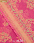 Magenta Pink Jamdani Pure Kora Silk Cotton Saree — Border