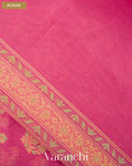 Magenta Pink Jamdani Pure Kora Silk Cotton Saree — Blouse