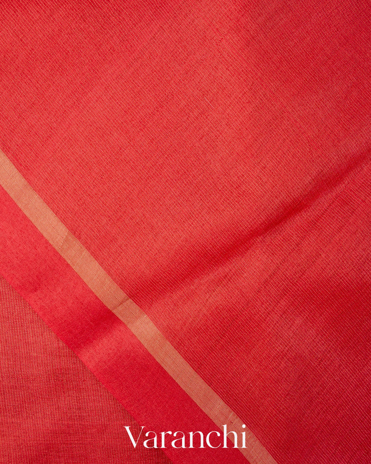 Tulip Red Jamdani Pure Tussar Tissue Silk Handloom Saree