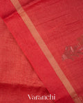 Tulip Red Jamdani Pure Tussar Tissue Silk Handloom Saree