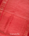 Tulip Red Jamdani Pure Tussar Tissue Silk Handloom Saree