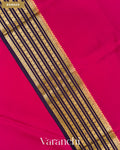 Rani Pink Pure Mysore Crepe Silk Saree — Border