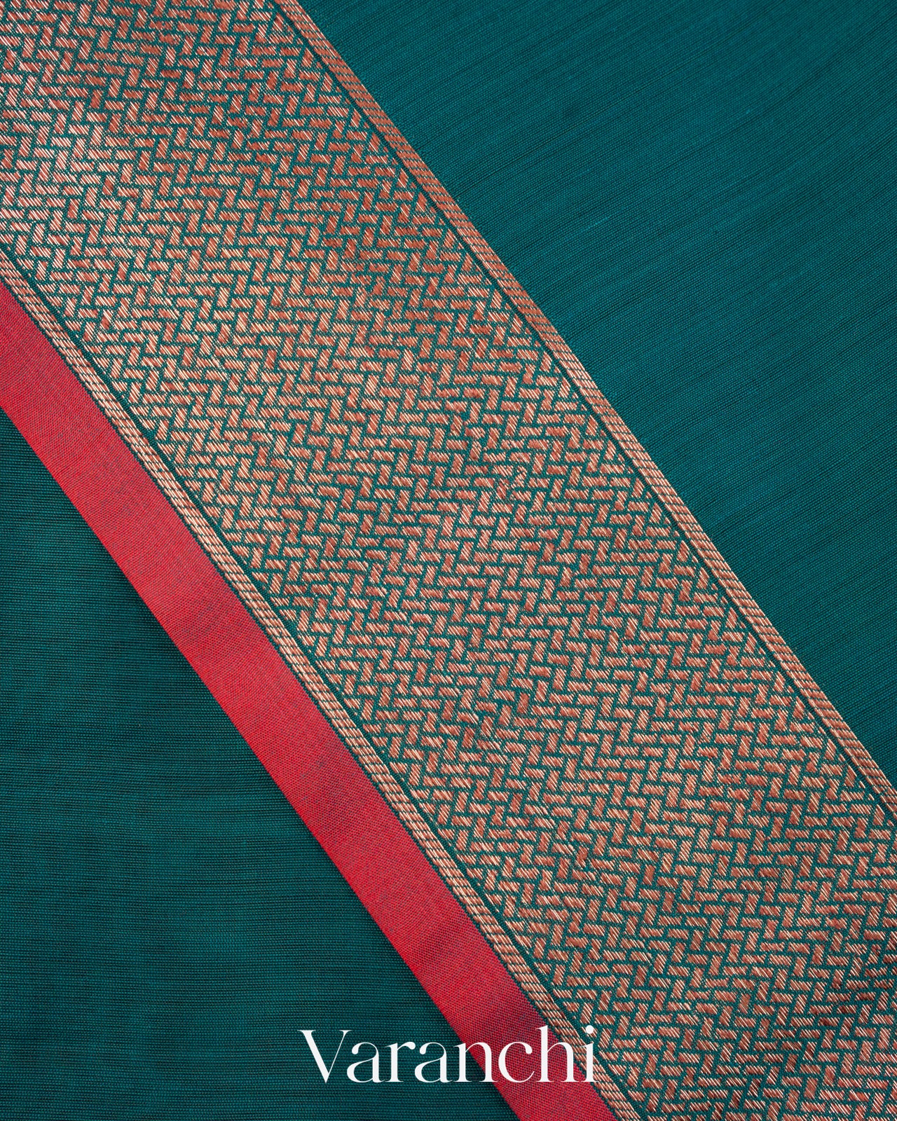 Peacock Blue Pure Chanderi Silk Cotton Handloom Saree
