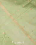 Pista Green Pichwai Digital Printed Pure Chiniya Silk Saree