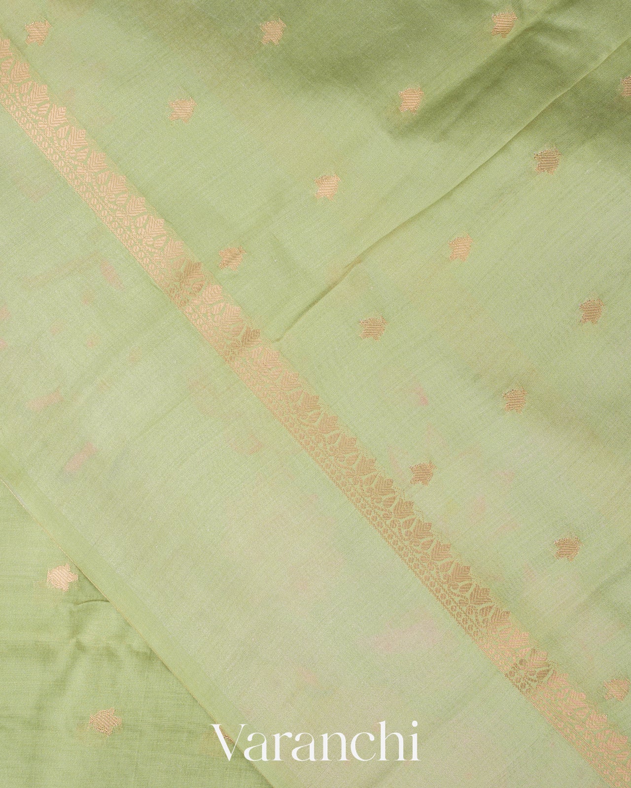 Pista Green Pichwai Digital Printed Pure Chiniya Silk Saree