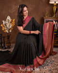 Black Pure Crepe Silk Handloom Saree