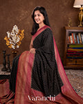 Black Pure Crepe Silk Handloom Saree