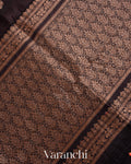 Jet Black Raw Silk Handloom Saree