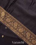 Black Pure Katan Silk Handloom Saree