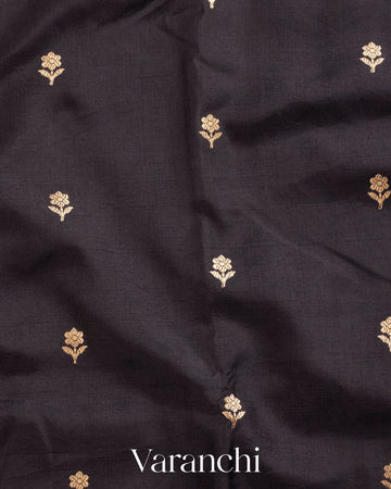 Black Pure Katan Silk Handloom Saree