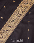 Black Pure Katan Silk Handloom Saree