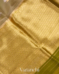 Sand Beige Pure Kora Silk Handloom Saree