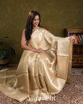 Rosewood Heavy Brocade Pure Kora Silk Saree