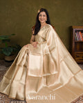 Rosewood Heavy Brocade Pure Kora Silk Saree