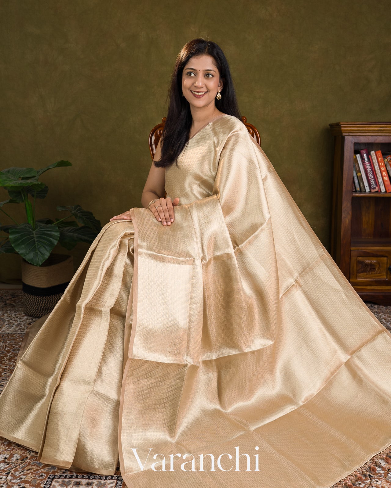 Rosewood Heavy Brocade Pure Kora Silk Saree
