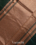 Bottle Green Pure Chanderi Silk Cotton Handloom Saree