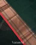 Bottle Green Pure Chanderi Silk Cotton Handloom Saree