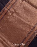 Navy Blue Pure Chanderi Silk Cotton Handloom Saree