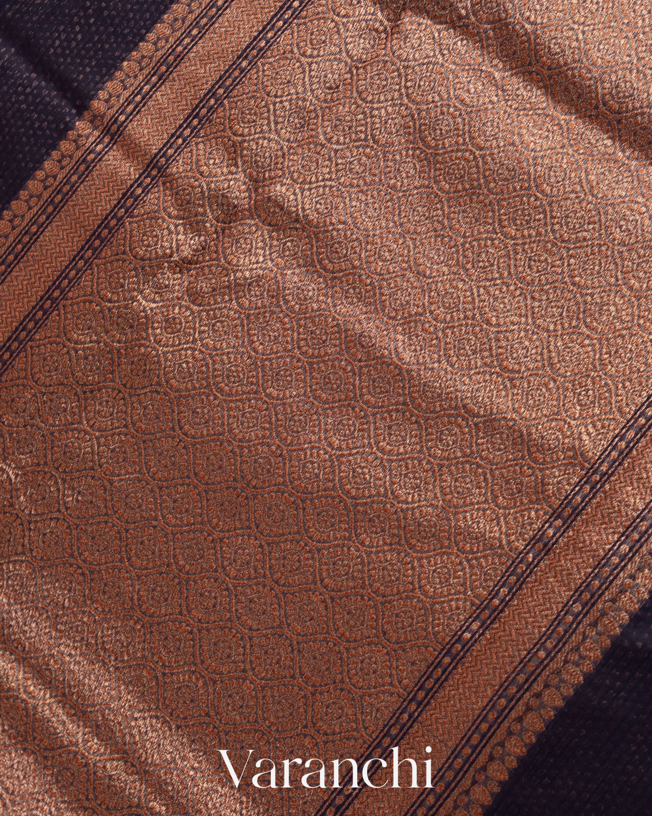 Navy Blue Pure Chanderi Silk Cotton Handloom Saree